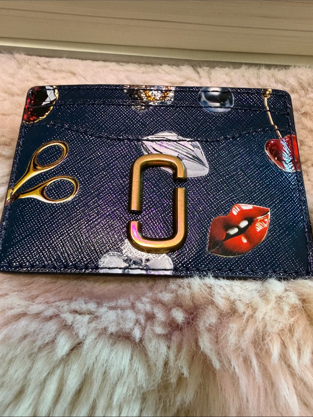Marc Jacobs Navy Saffiano Card Case